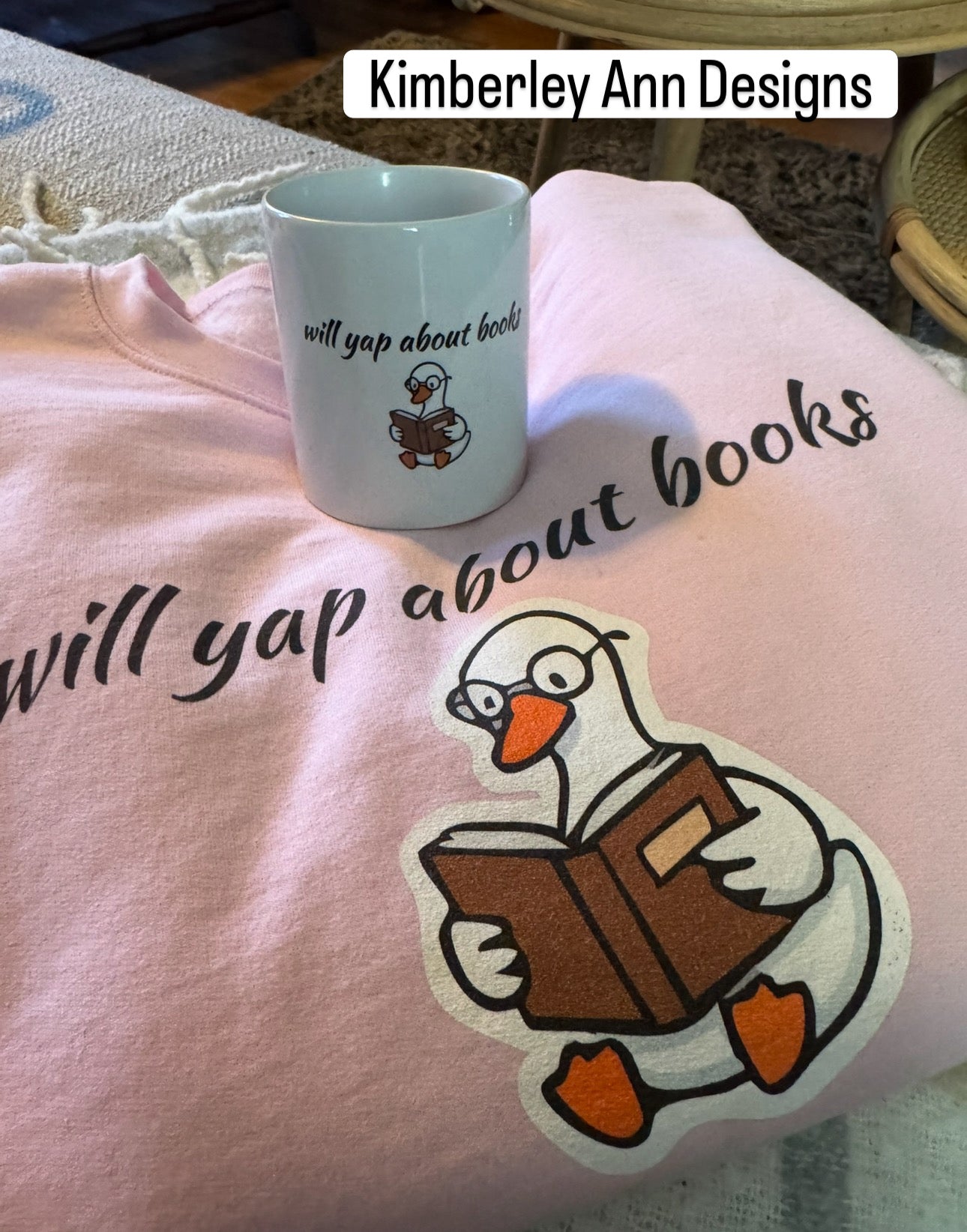 Will Yap About Books Duck Mug | Funny Book Lover Gift Mug for Readers & Book Club