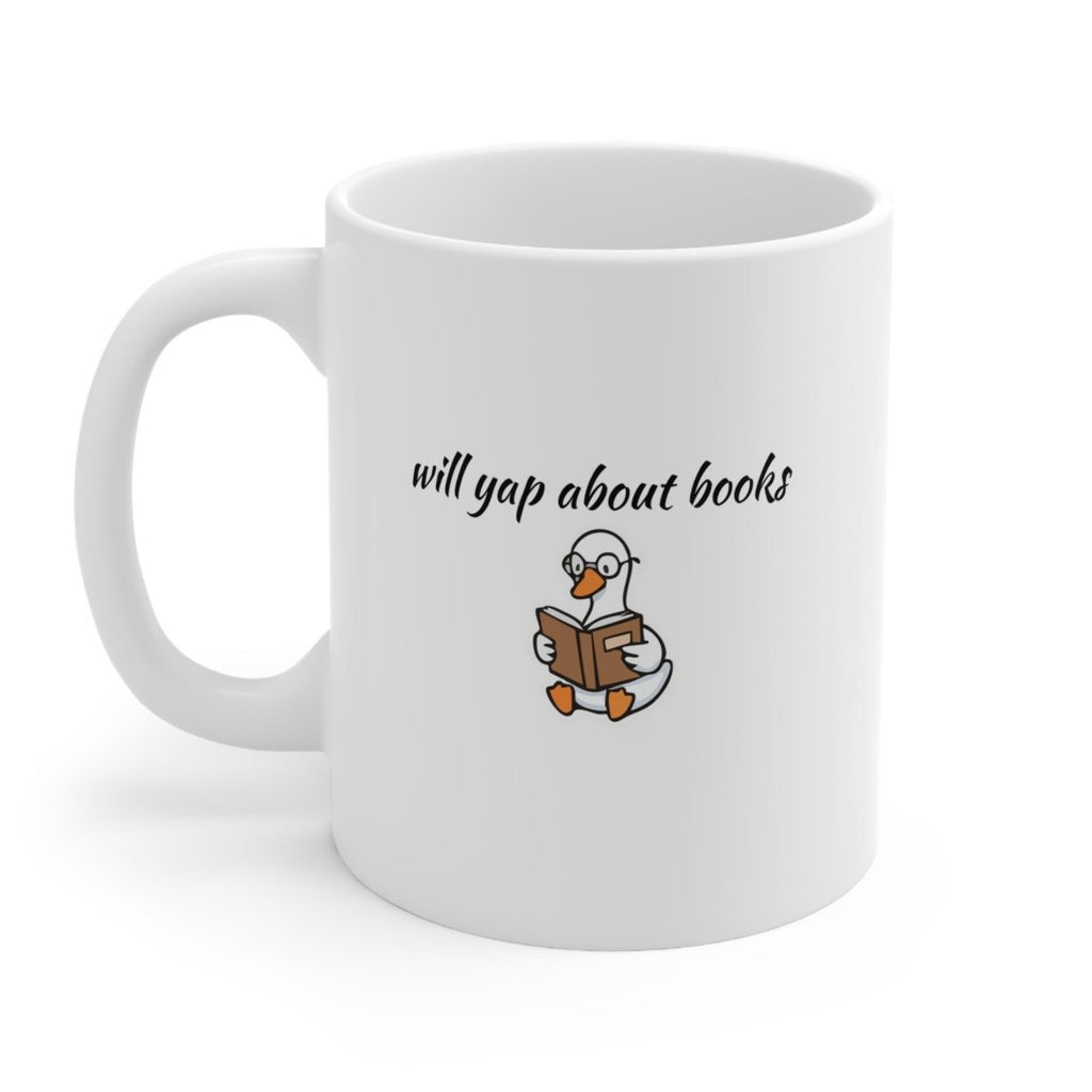 Will Yap About Books Duck Mug | Funny Book Lover Gift Mug for Readers & Book Club