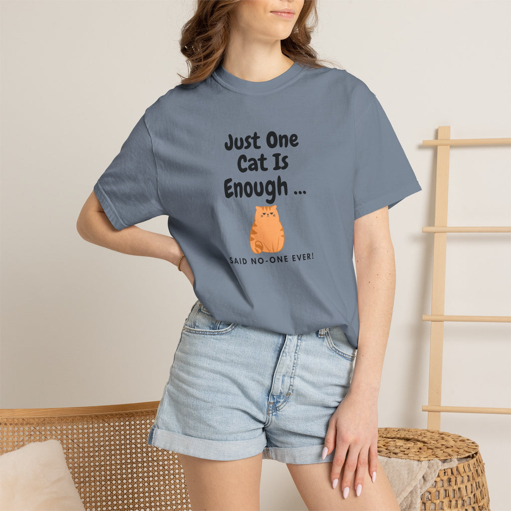 Just One Cat Is Enough Cute Orange Cat Illustration T-shirt | Cat Lover Tee