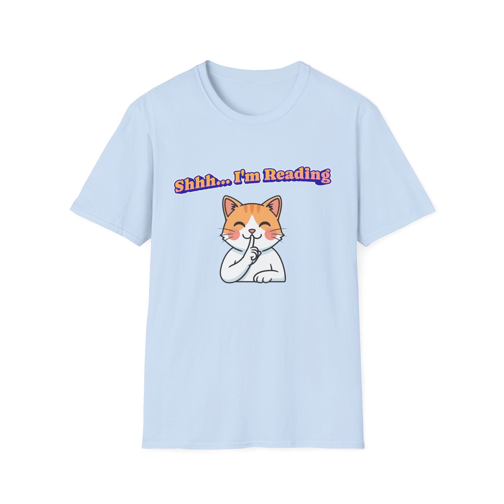 Shhh I'm Reading Cat T-Shirt | Funny Cat & Book Lover Gift Tee for Readers