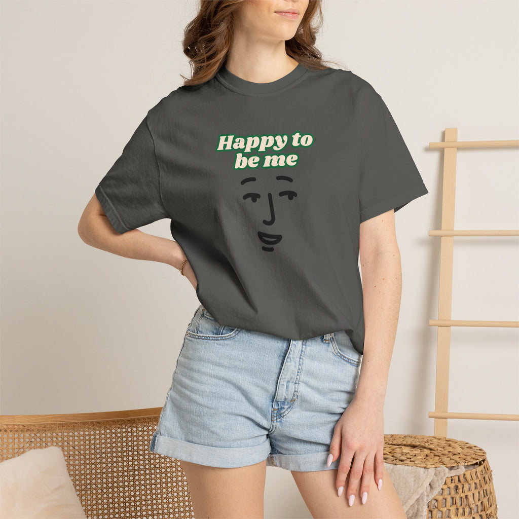 Happy to Be Me Face Graphic T-Shirt | Positive Slogan Tee