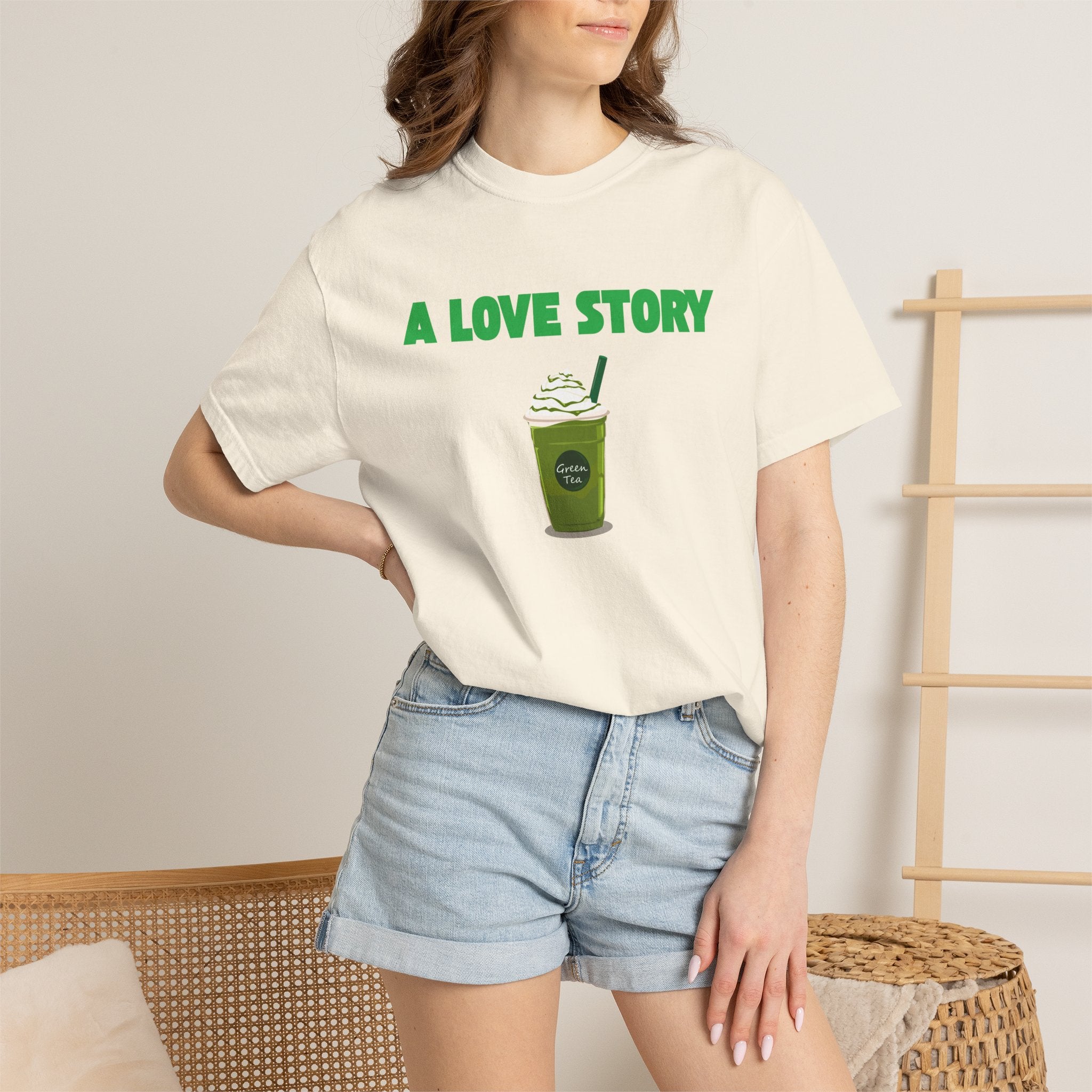 A Love Story Matcha Tee – Cute Matcha Drink Graphic T-Shirt