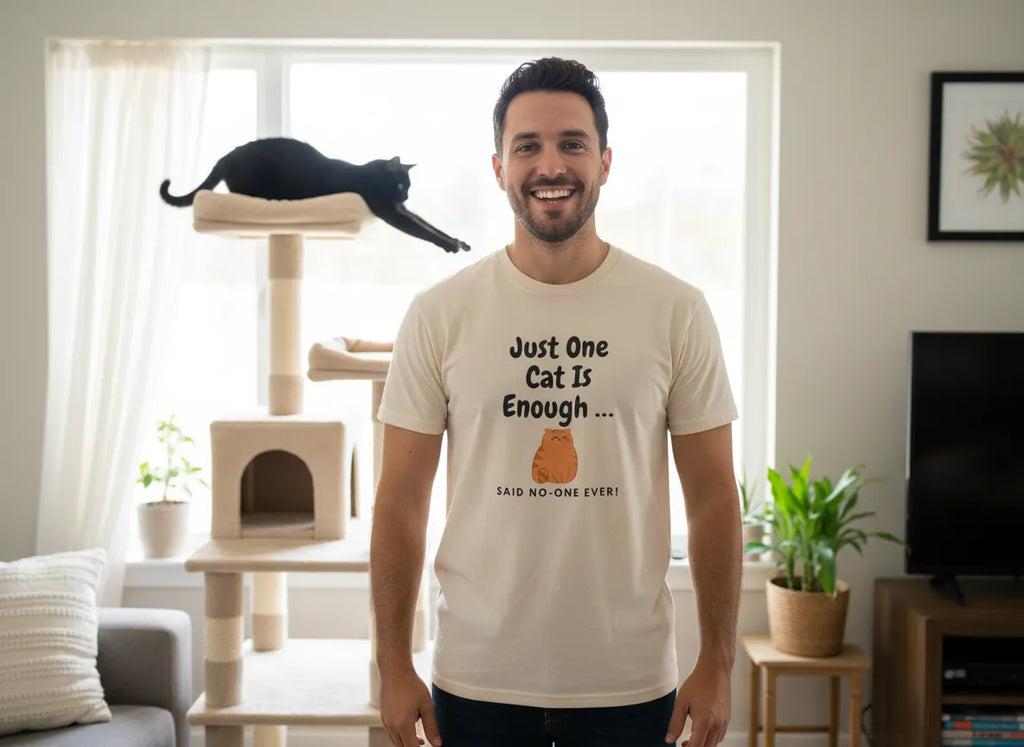 Just One Cat Is Enough Cute Orange Cat Illustration T-shirt | Cat Lover Tee