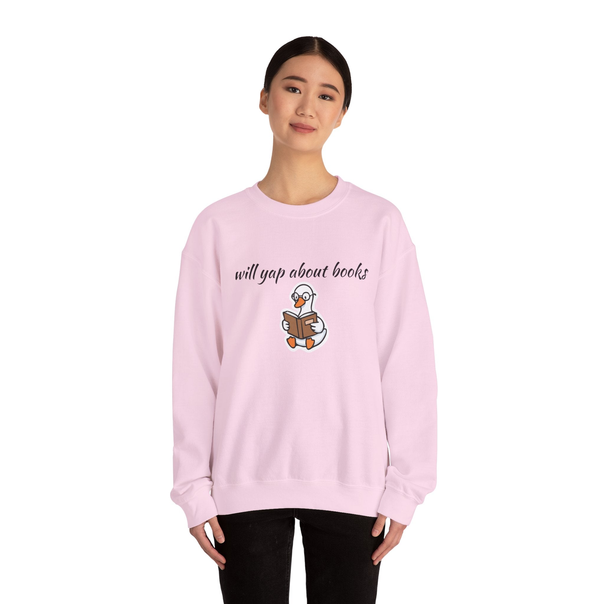 Will Yap About Books Duck Sweatshirt | Cozy Book Lover Gift for Bookworms & Readers