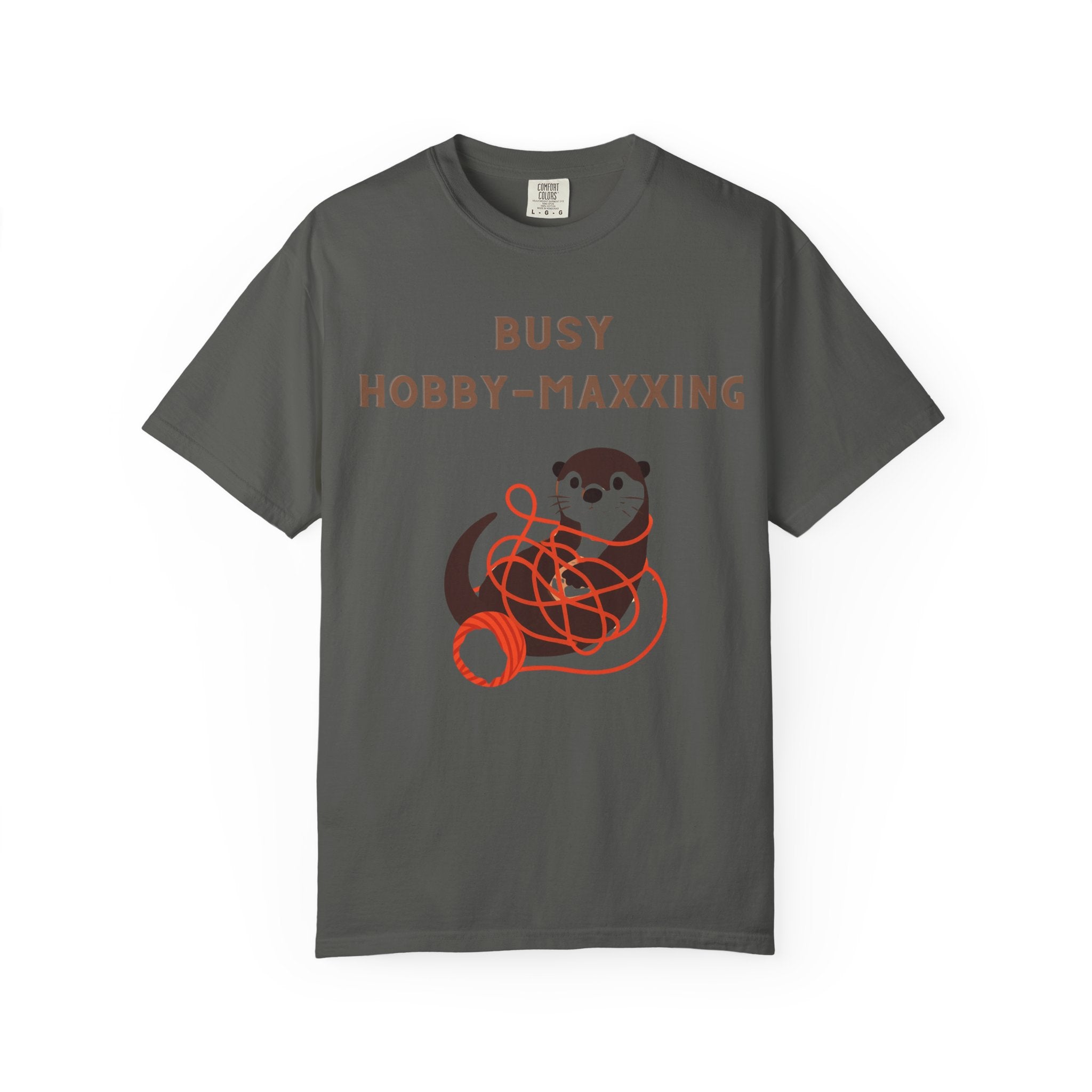 Busy Hobby-Maxxing Otter T-Shirt | Otter with Yarn Tee