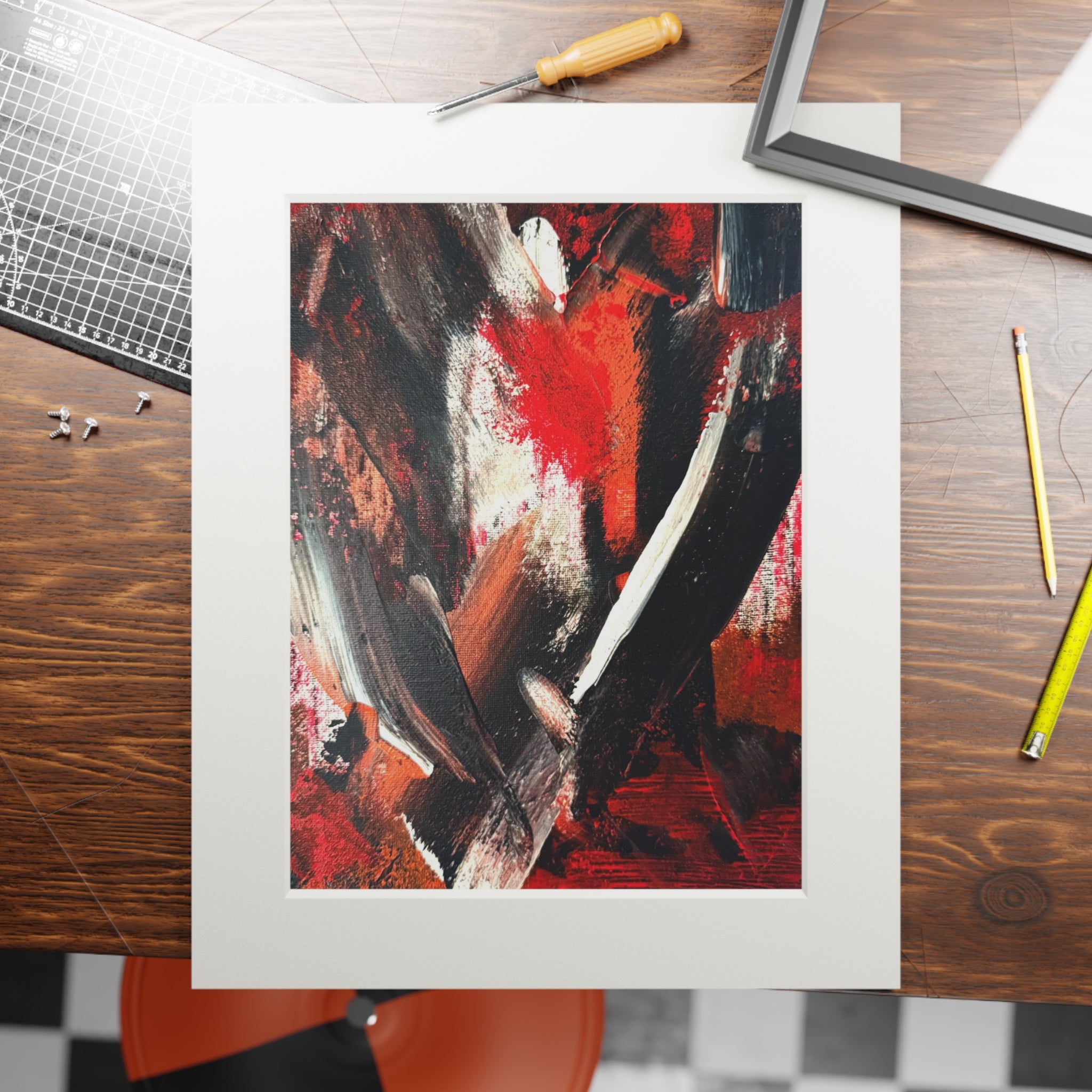 Eruption of Emotion Giclée Abstract Art Print | Passepartout Mounted Fine Art Print | Modern Colourful Wall Art