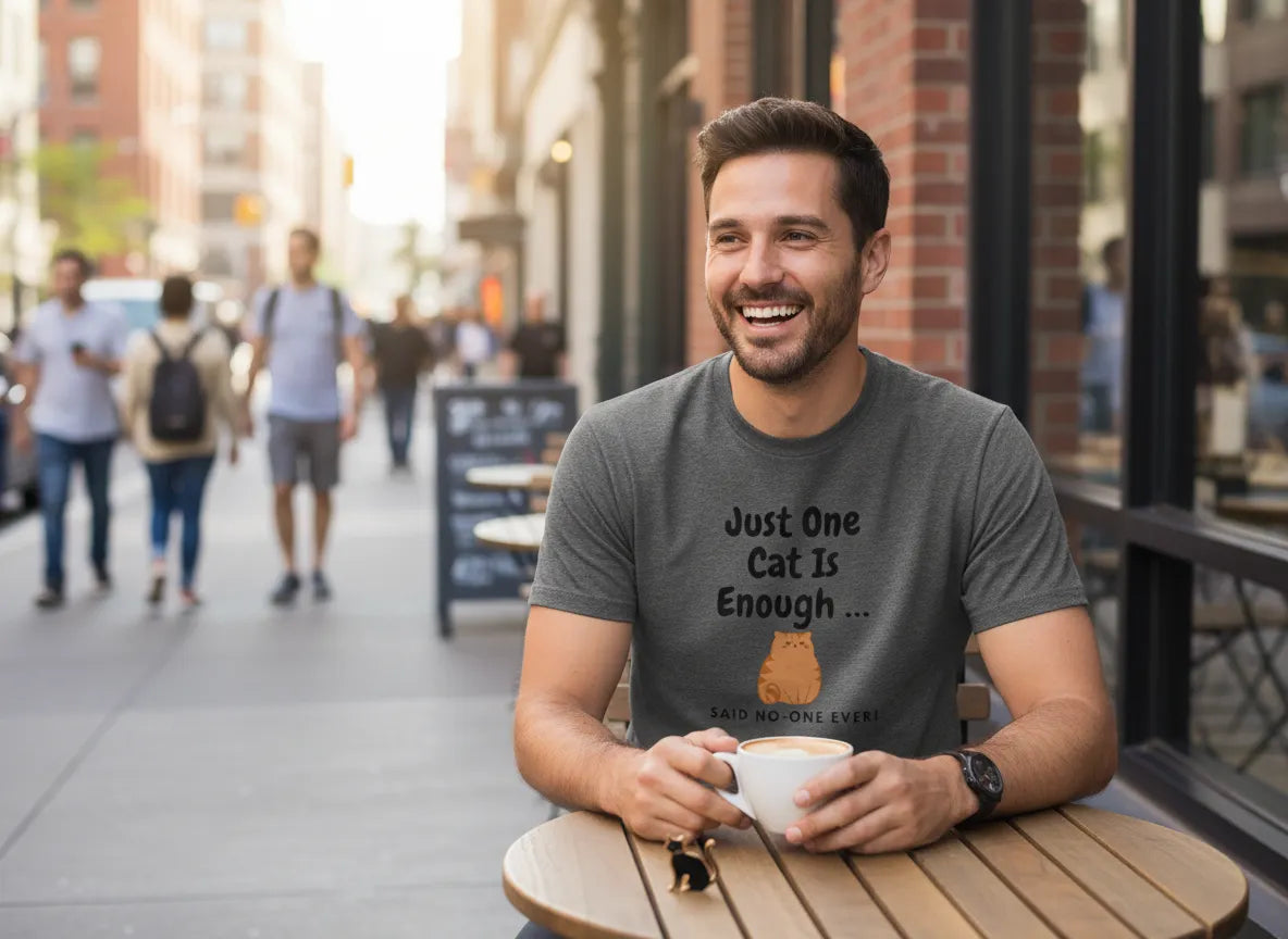 Just One Cat Is Enough Cute Orange Cat Illustration T-shirt | Cat Lover Tee