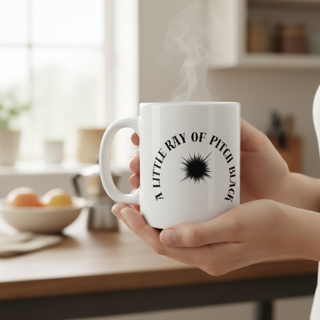 A Little Ray of Pitch Black Mug | Ceramic Coffee Cup 11oz