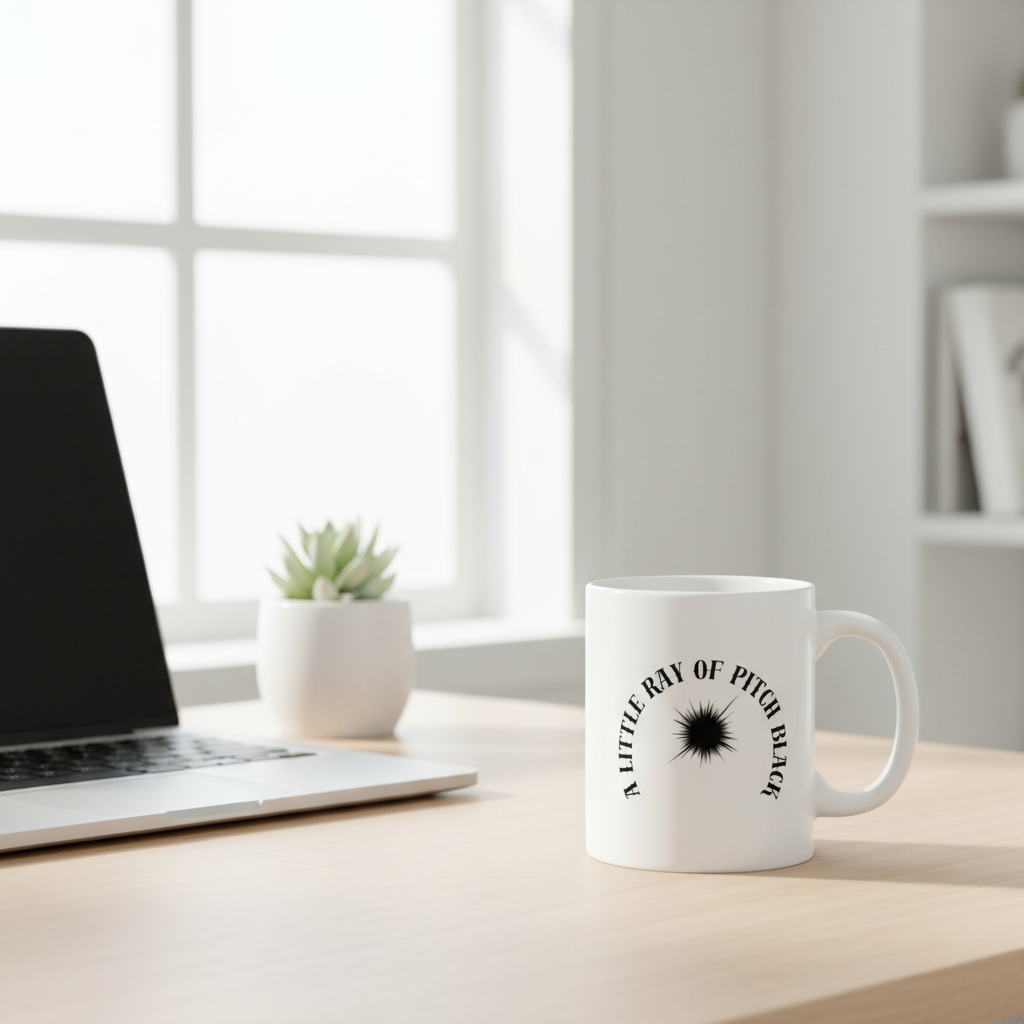 A Little Ray of Pitch Black Mug | Ceramic Coffee Cup 11oz