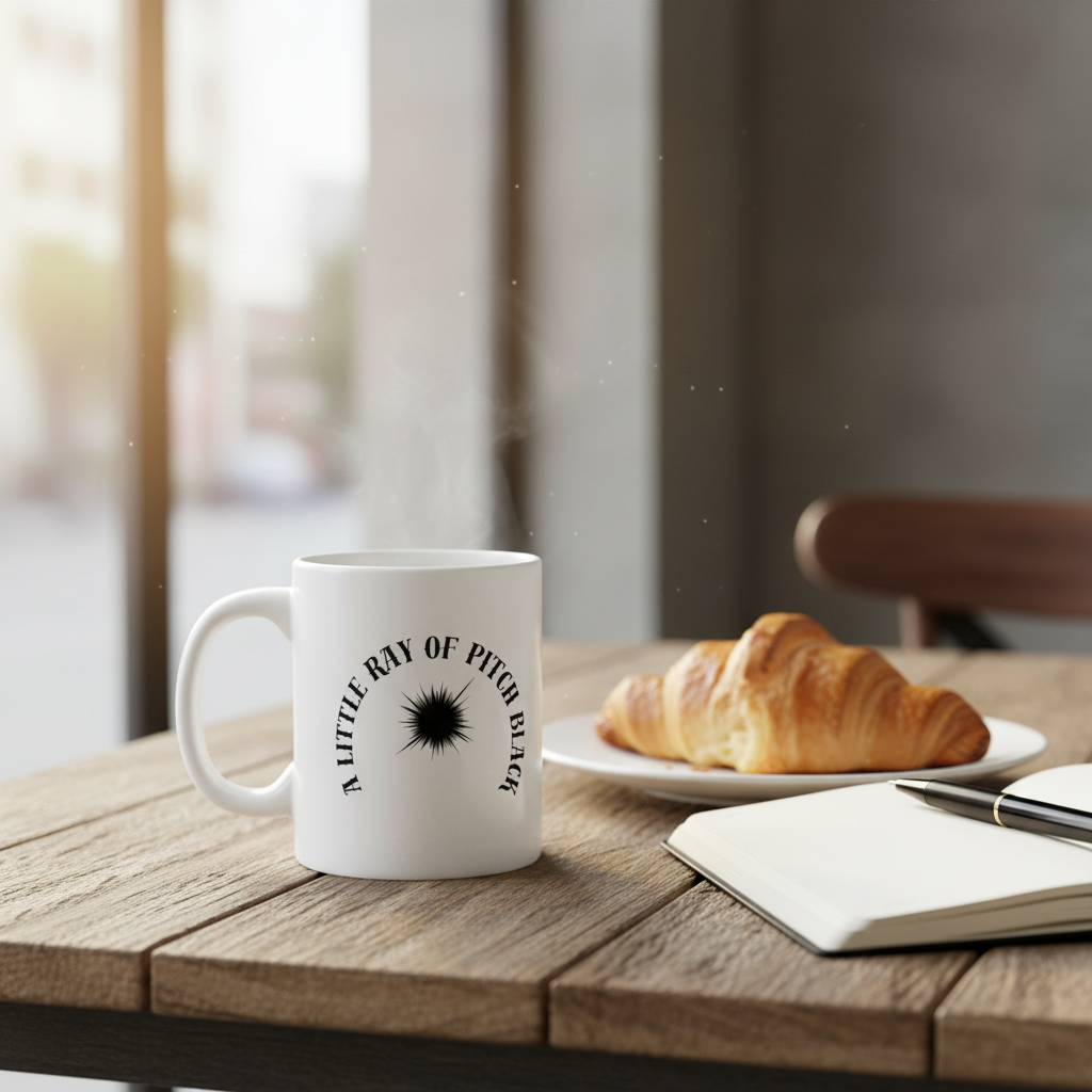 A Little Ray of Pitch Black Mug | Ceramic Coffee Cup 11oz