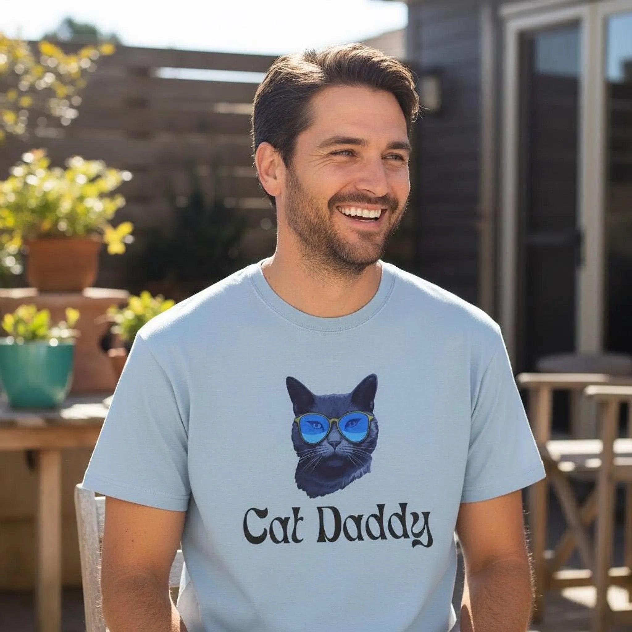 Cat Daddy Graphic T-Shirt | Cat Face with Sunglasses Retro Tee