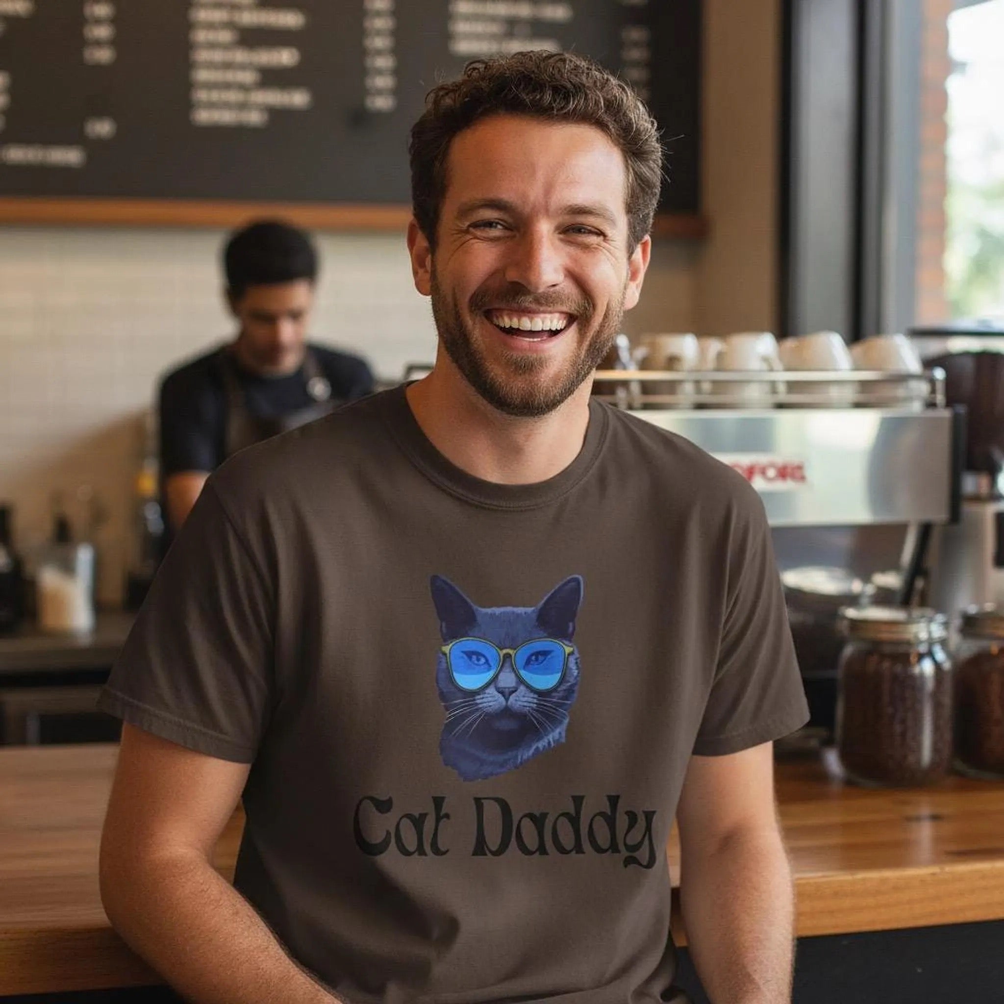 Cat Daddy Graphic T-Shirt | Cat Face with Sunglasses Retro Tee