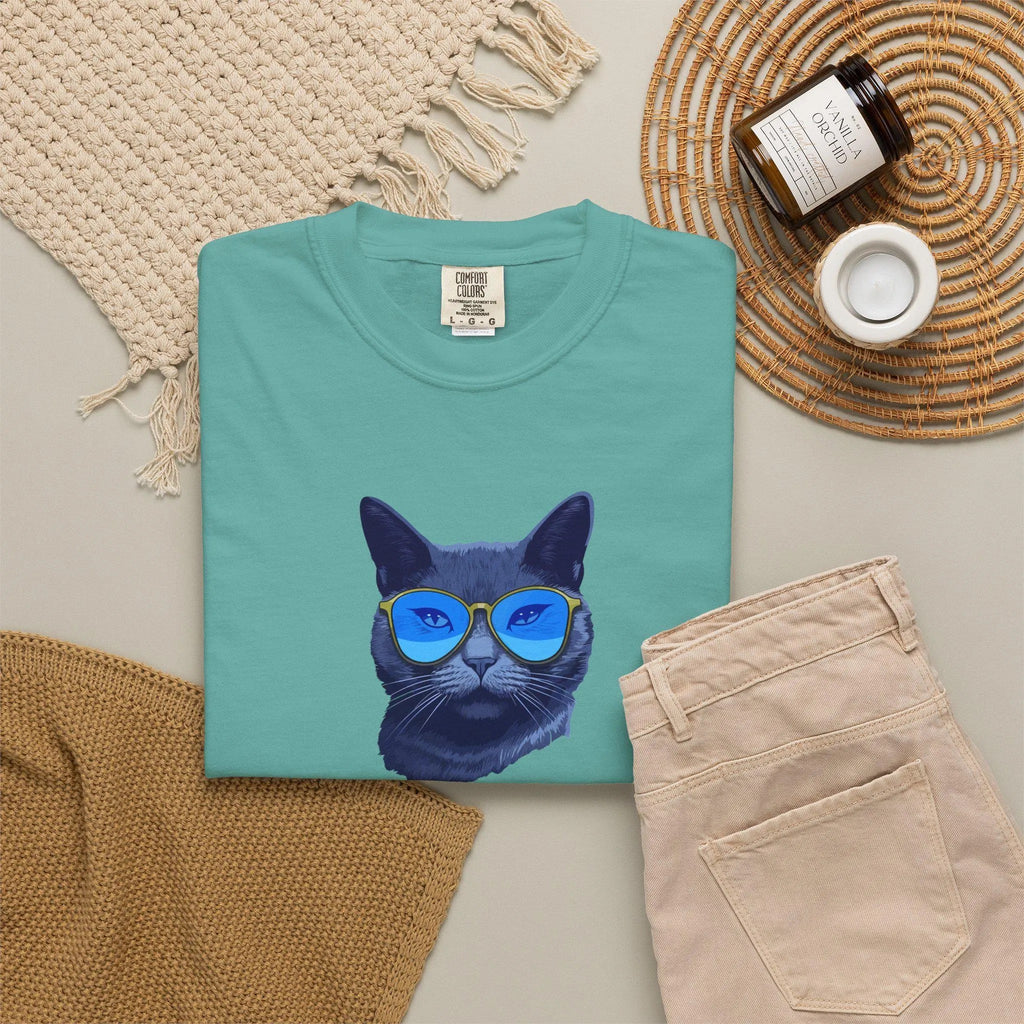 Cat Daddy Graphic T-Shirt | Cat Face with Sunglasses Retro Tee