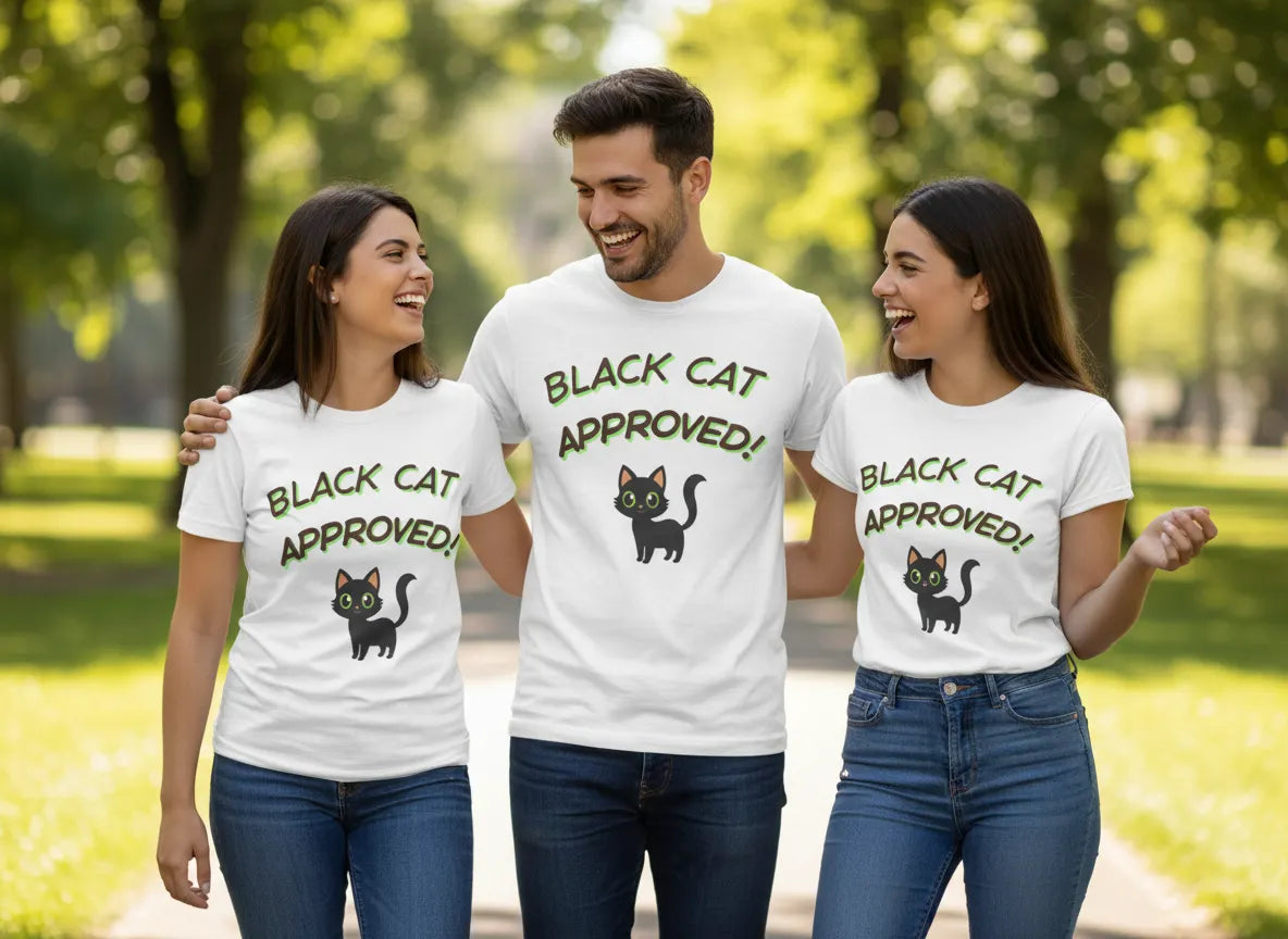 Black Cat Approved! T-Shirt | Cute Black Cat Graphic