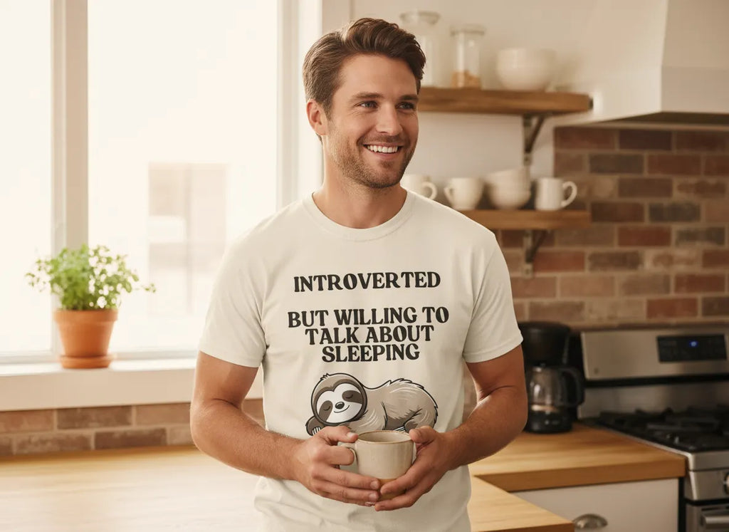 Introverted But Willing to Talk About Sleeping sloth T-Shirt | Cute Sleepy Animal Tee