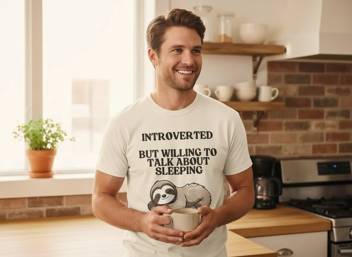 Introverted But Willing to Talk About Sleeping sloth T-Shirt | Cute Sleepy Animal Tee