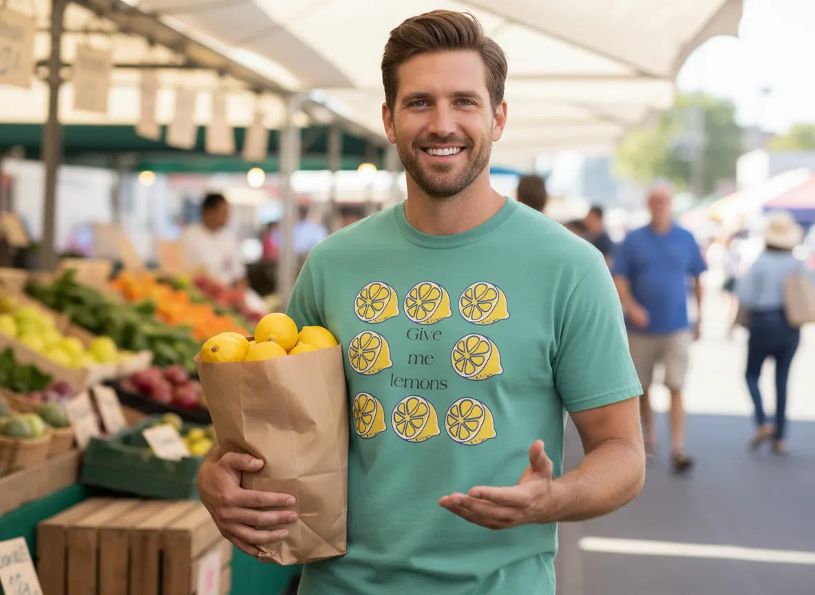 Give Me Lemons T-Shirt | Lemon Slice Graphic Tee, Citrus Floral Design